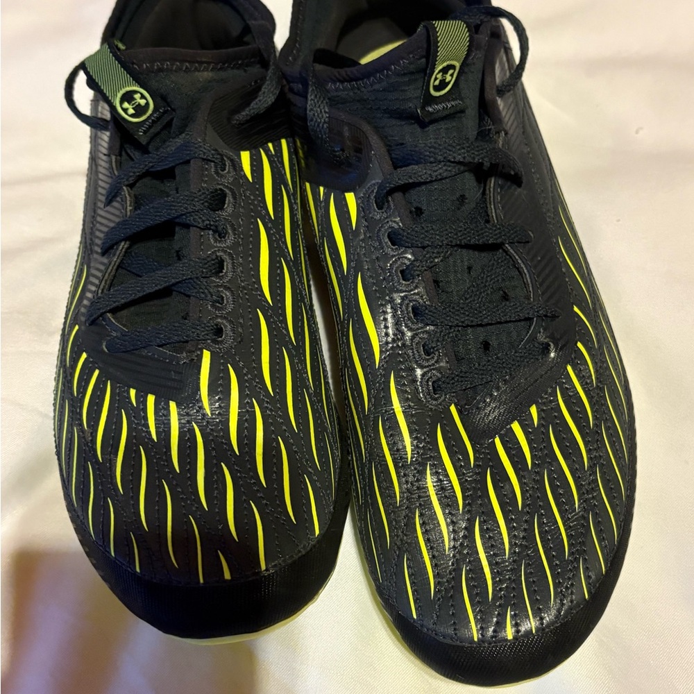 Under Armour Black with Neon Yellow Cleats